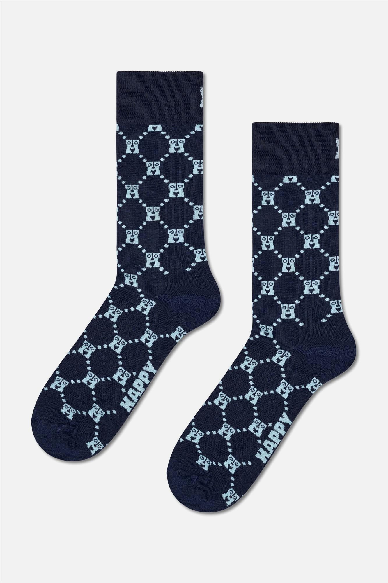 Happy Socks - Donkerblauwe 4-pack Coffee sokken, maat: 41-46