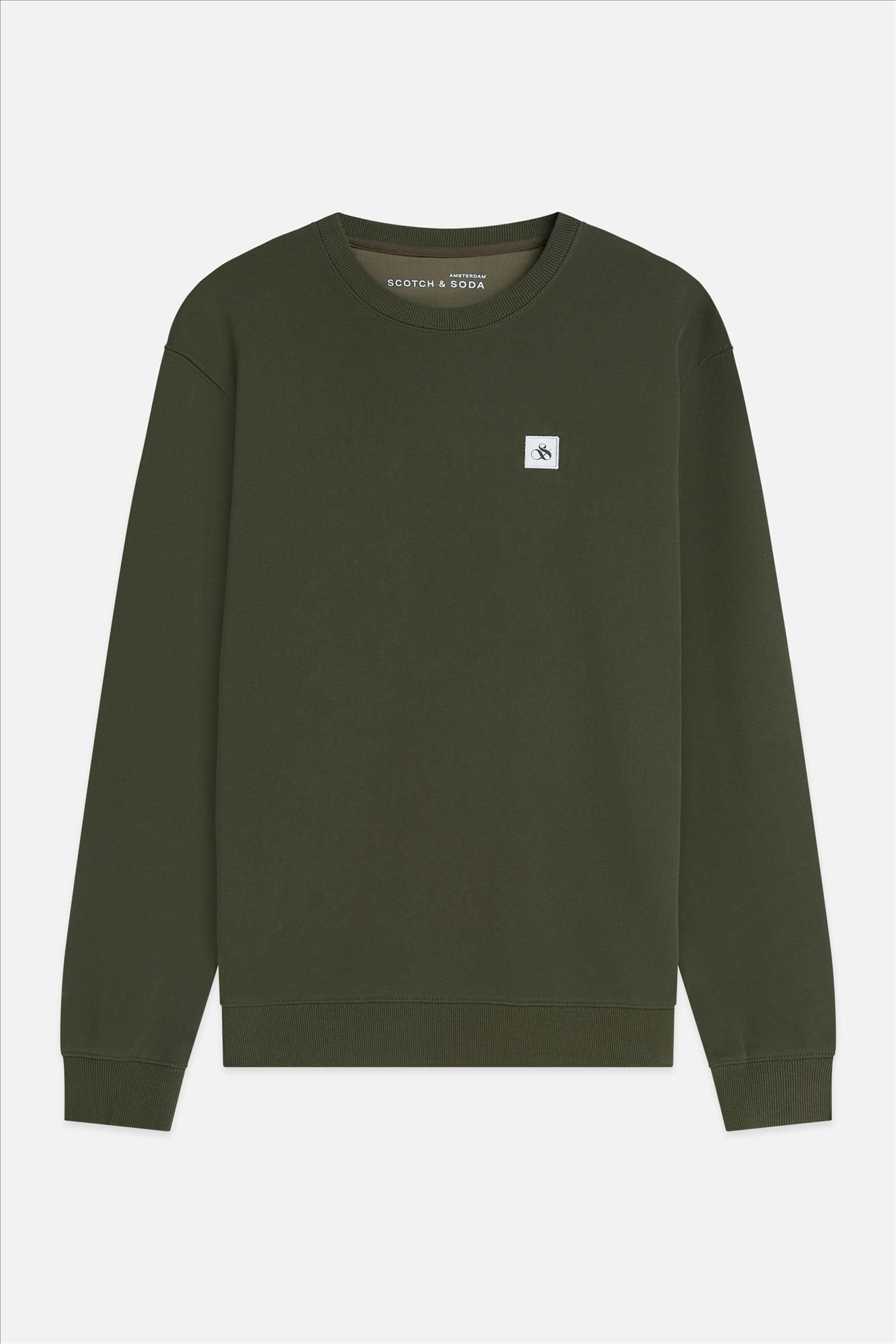 Scotch & Soda - Kaki Logo Badge sweater