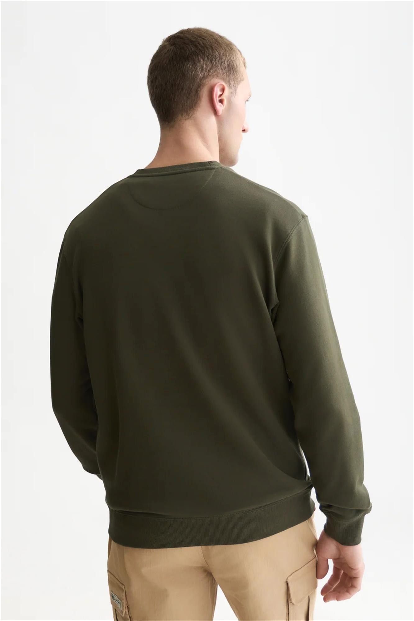 Scotch & Soda - Kaki Logo Badge sweater