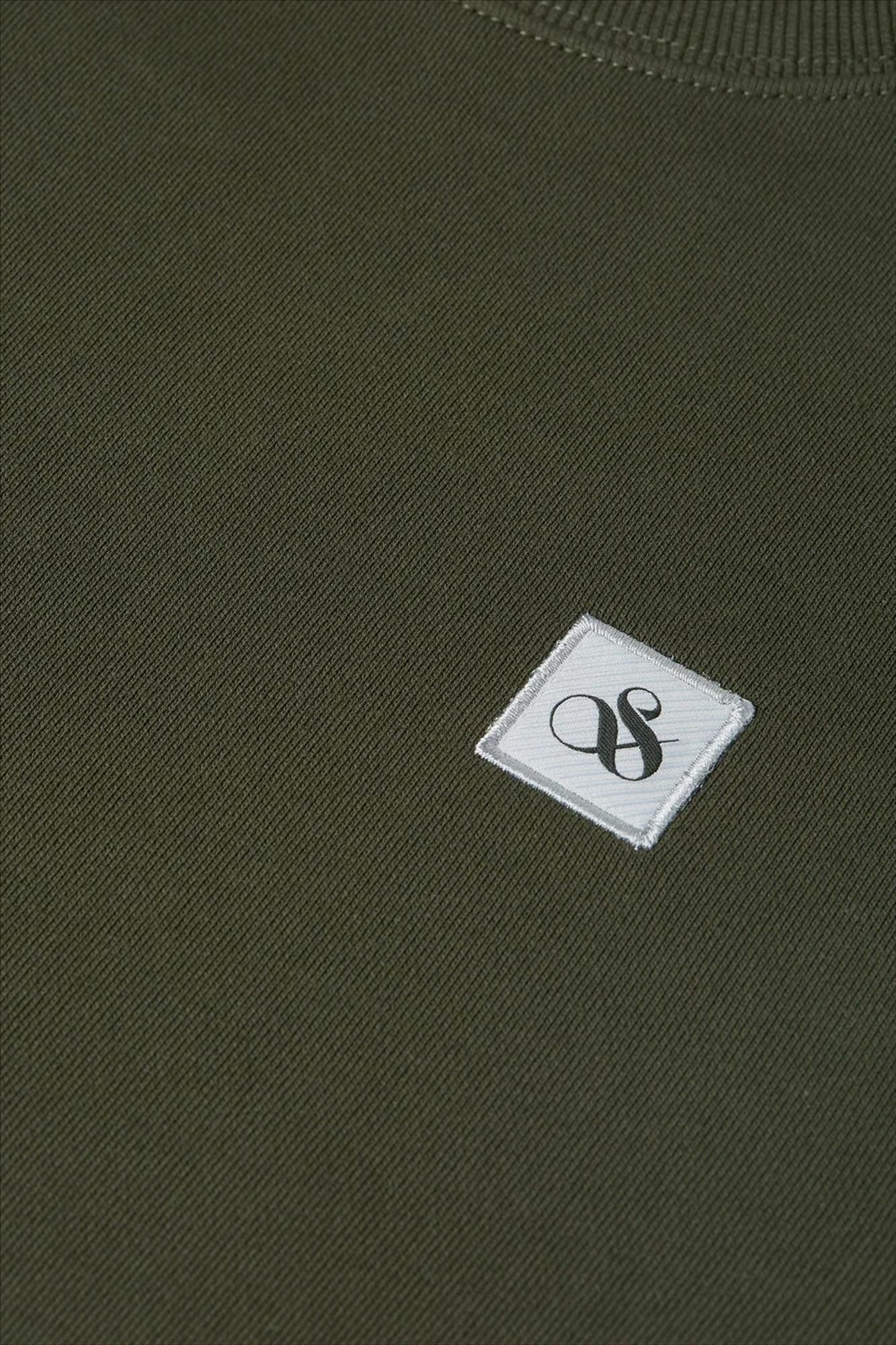 Scotch & Soda - Kaki Logo Badge sweater