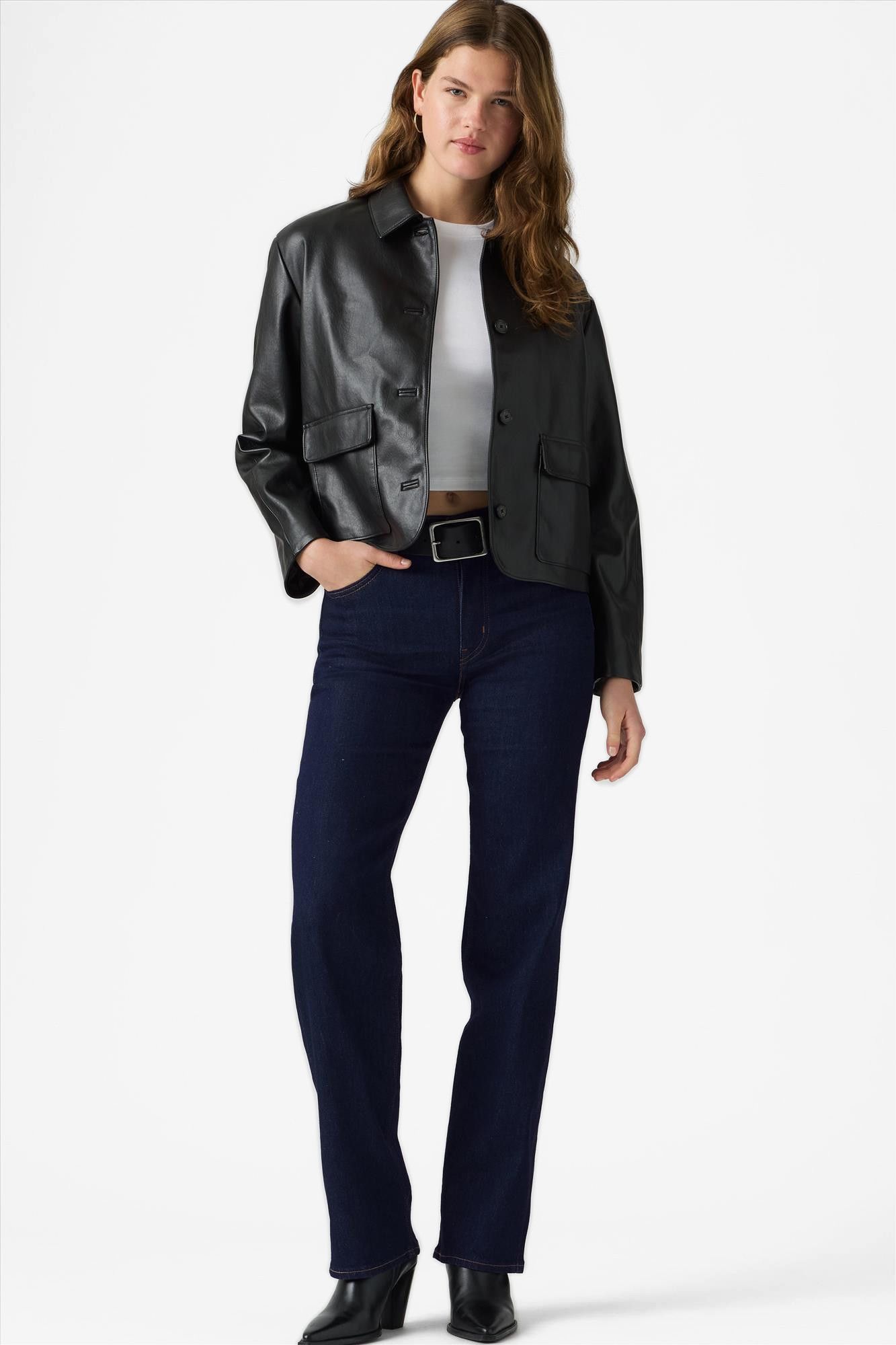Levi's - Donkerblauwe 723 High-Rise Straight jeans