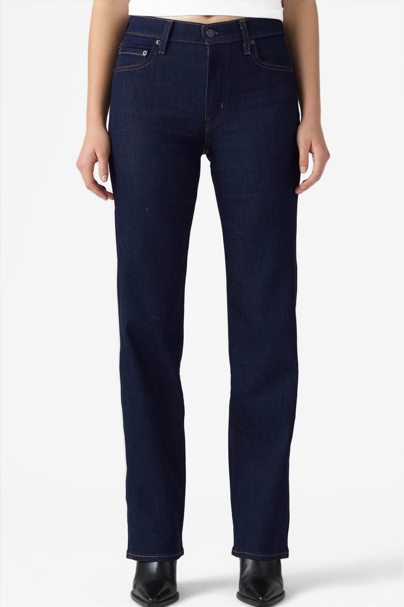 Levi's - Donkerblauwe 723 High-Rise Straight jeans