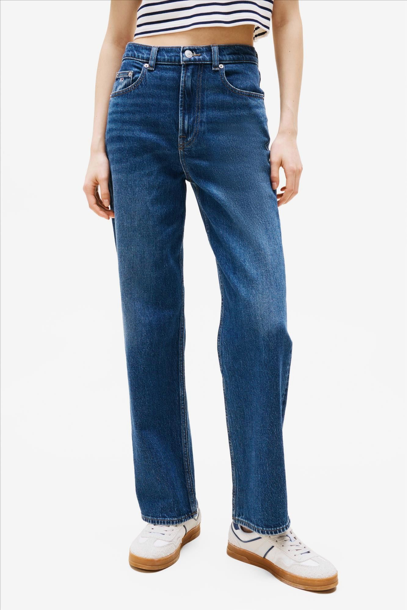Tommy Jeans - Middenblauwe Layla slim straight jeans