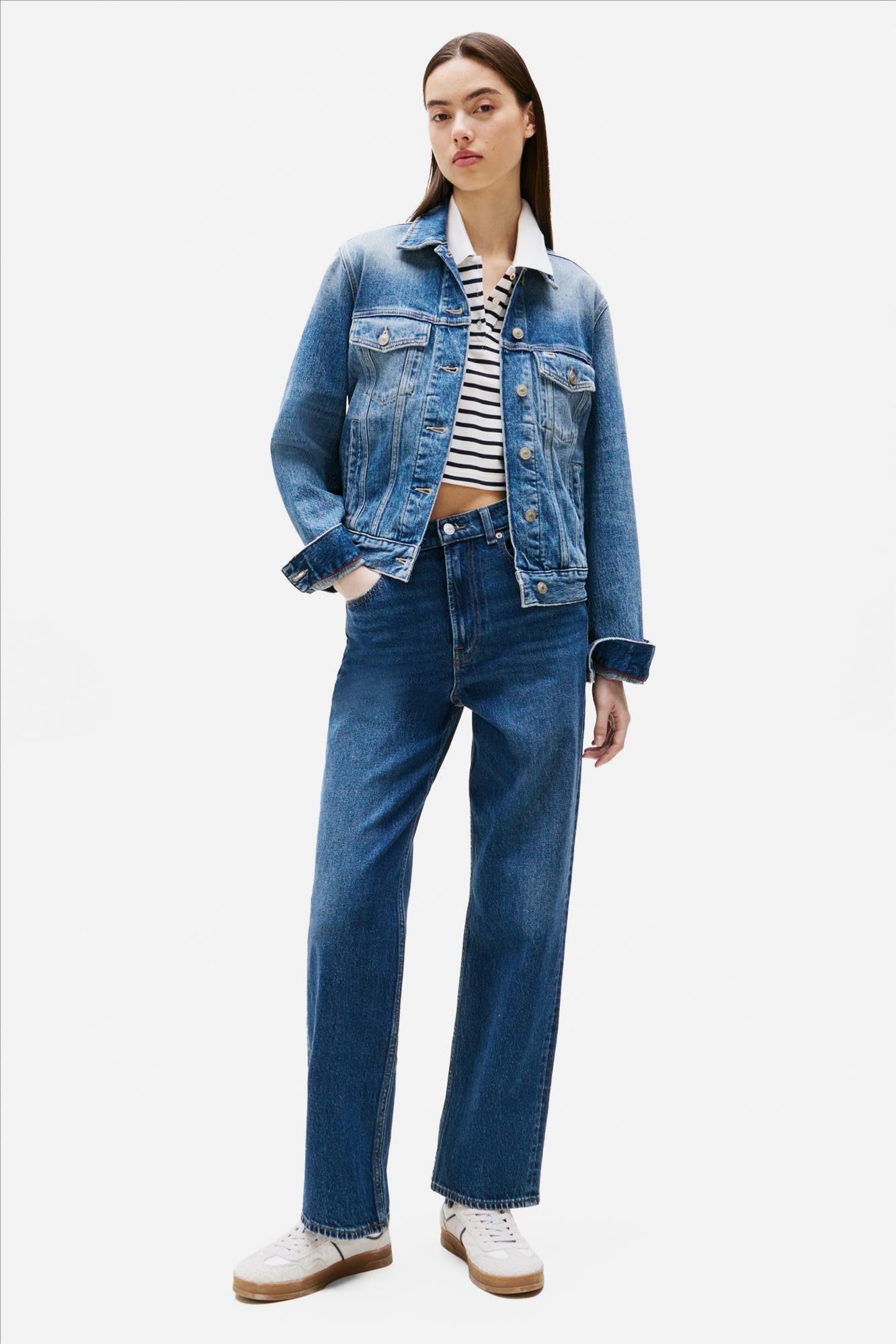 Tommy Jeans - Middenblauwe Layla slim straight jeans