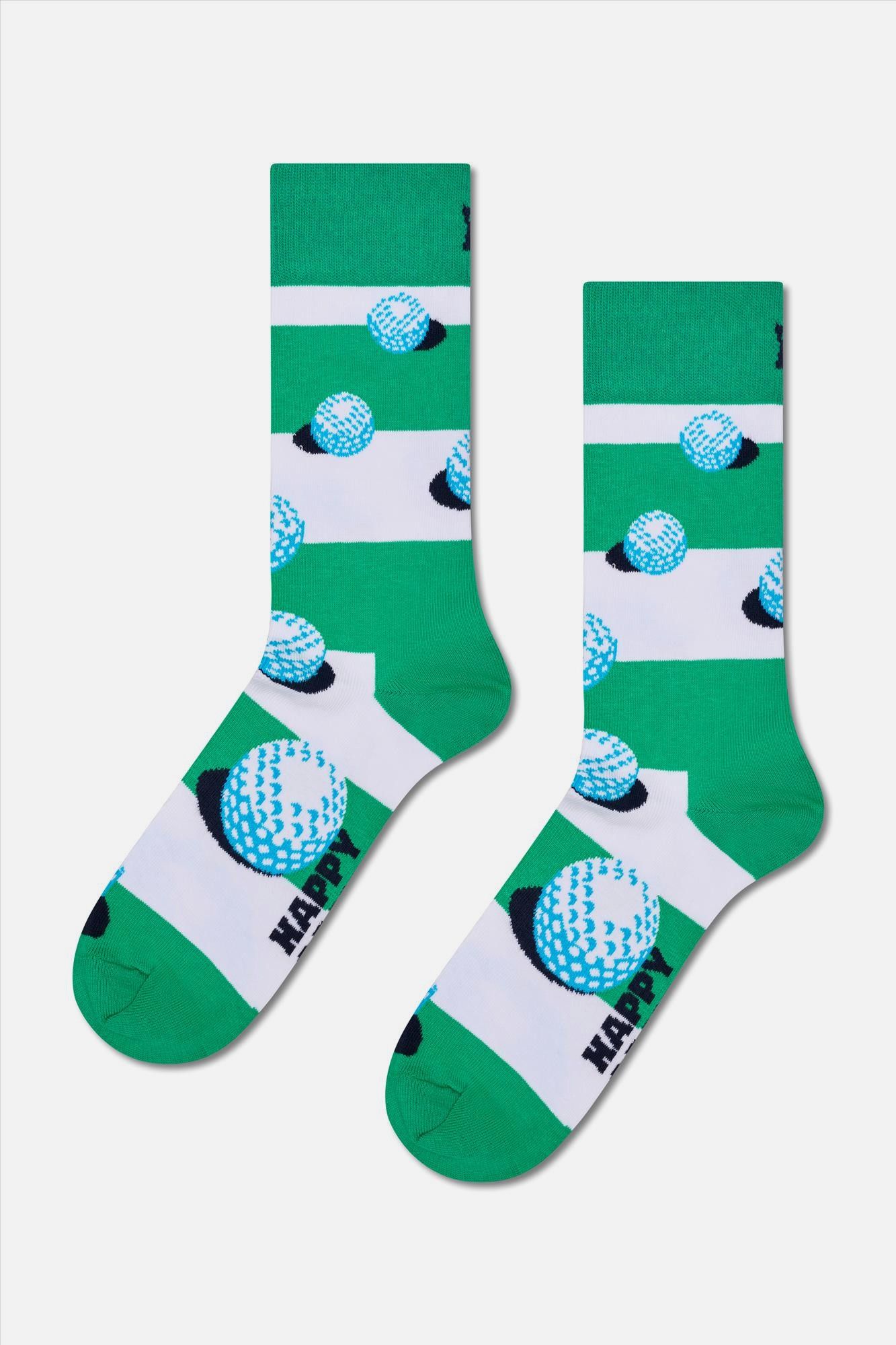 Happy Socks - Groene 3-pack Golf sokken, maat: 41-46