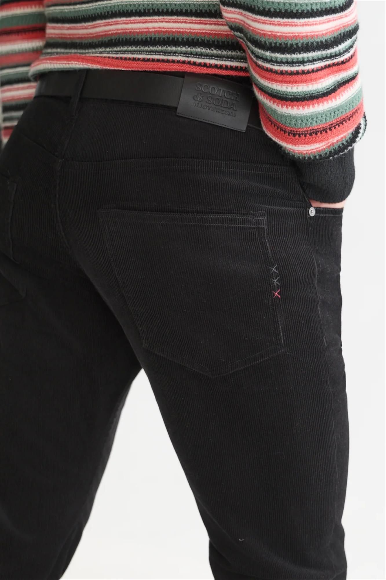 Scotch & Soda - Zwarte Ralston Cord regular slim broek