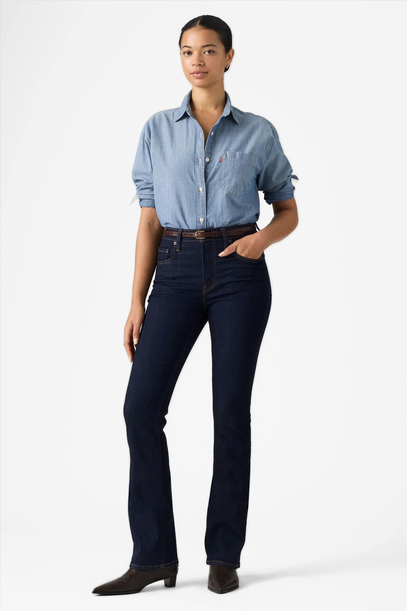 Levi's - Donkerblauwe 725 High-Rise bootcut