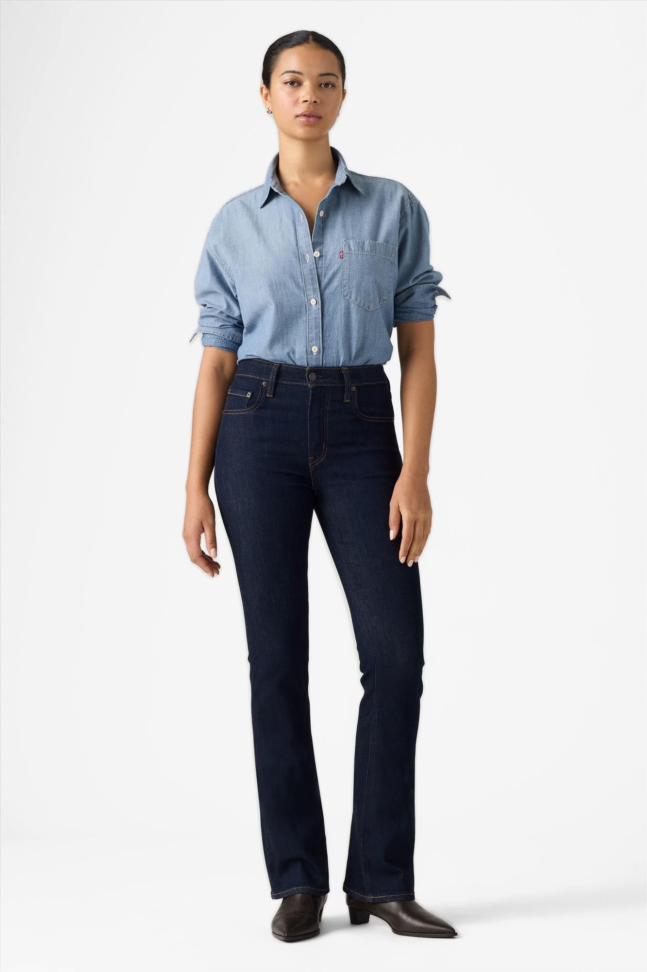 Levi's - Donkerblauwe 725 High-Rise bootcut