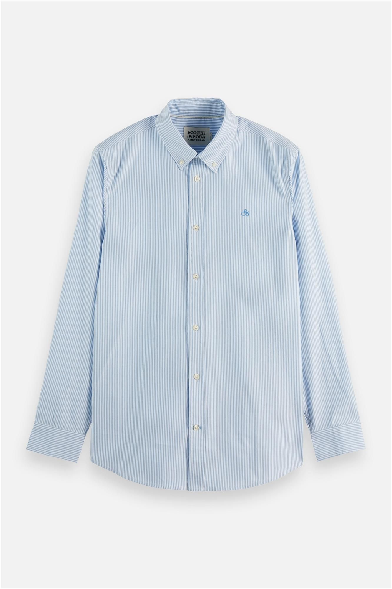 Scotch & Soda - Blauw-Wit Essential Gestreept hemd