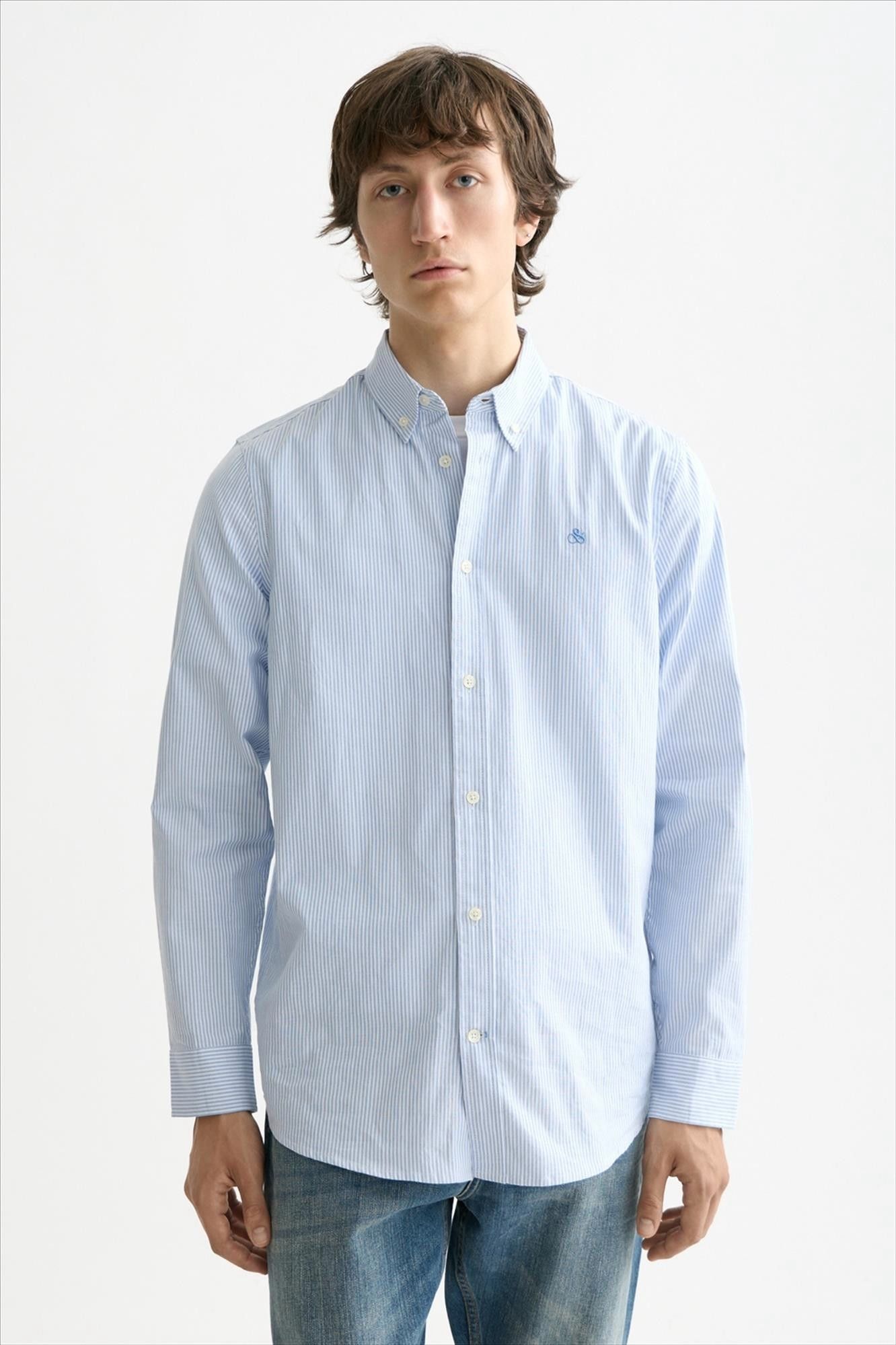 Scotch & Soda - Blauw-Wit Essential Gestreept hemd
