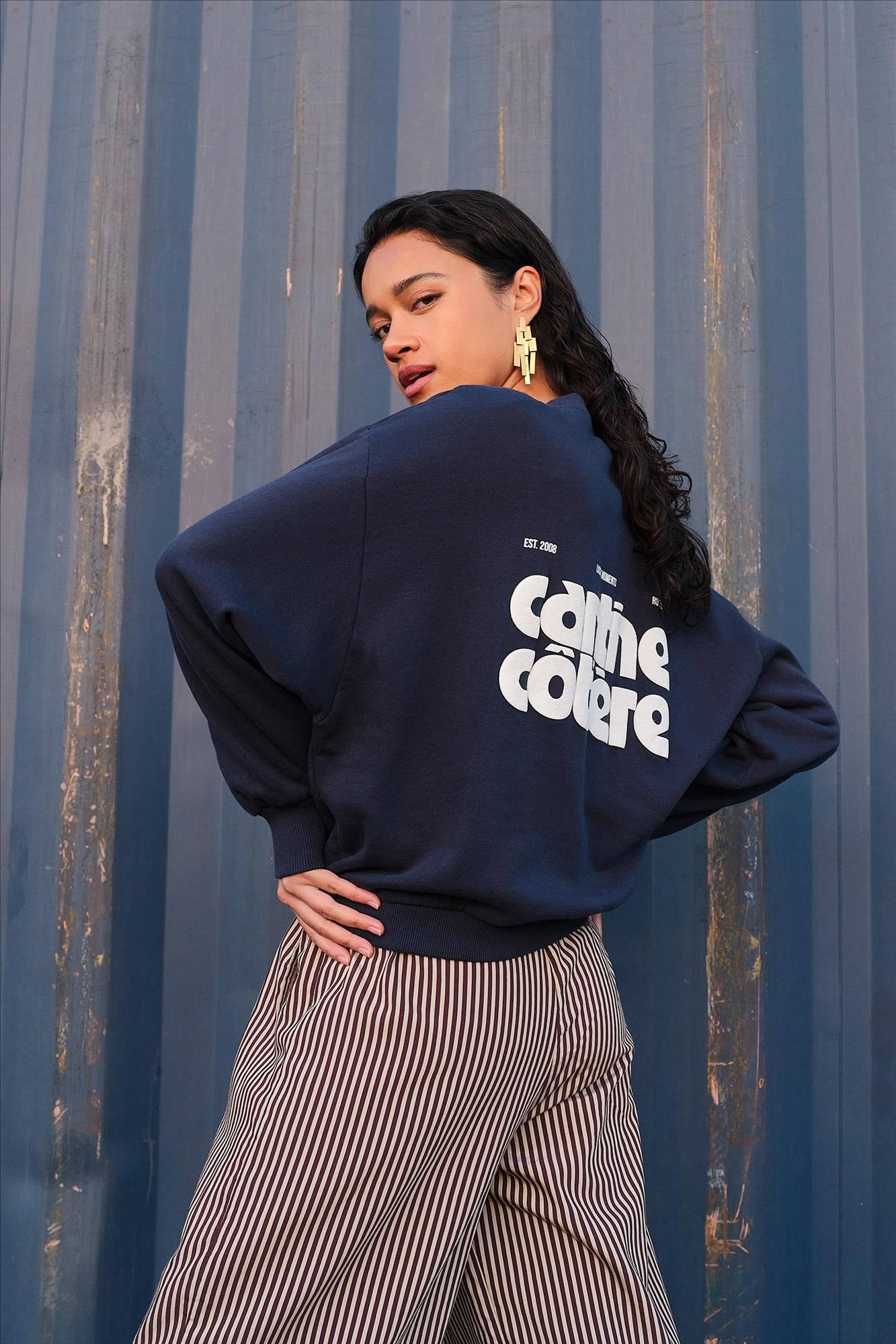 BY BAR - Donkerblauwe Lili Coast sweater