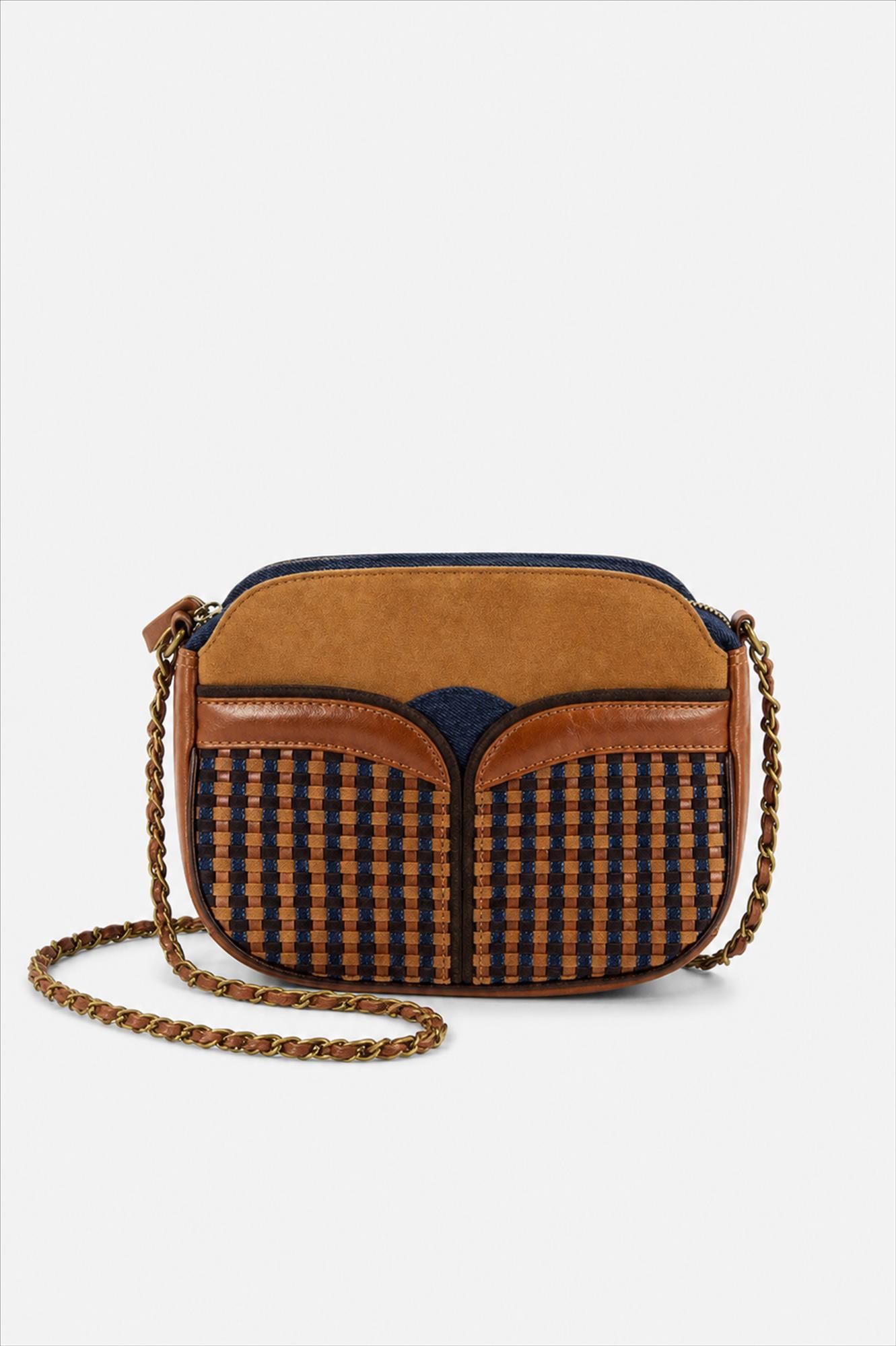 Sessùn - Cognac-Blauwe Divine handtas