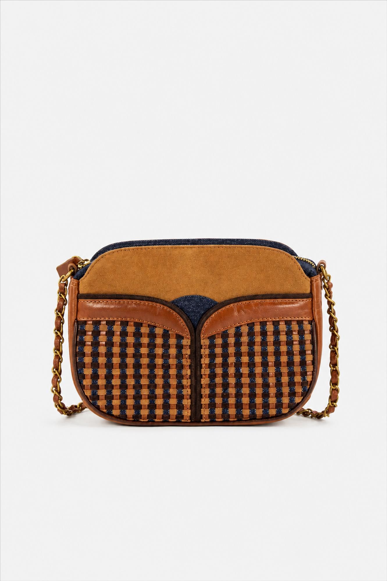 Sessùn - Cognac-Blauwe Divine handtas