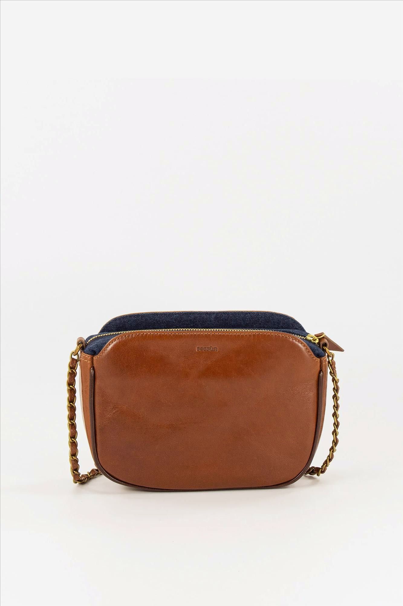 Sessùn - Cognac-Blauwe Divine handtas