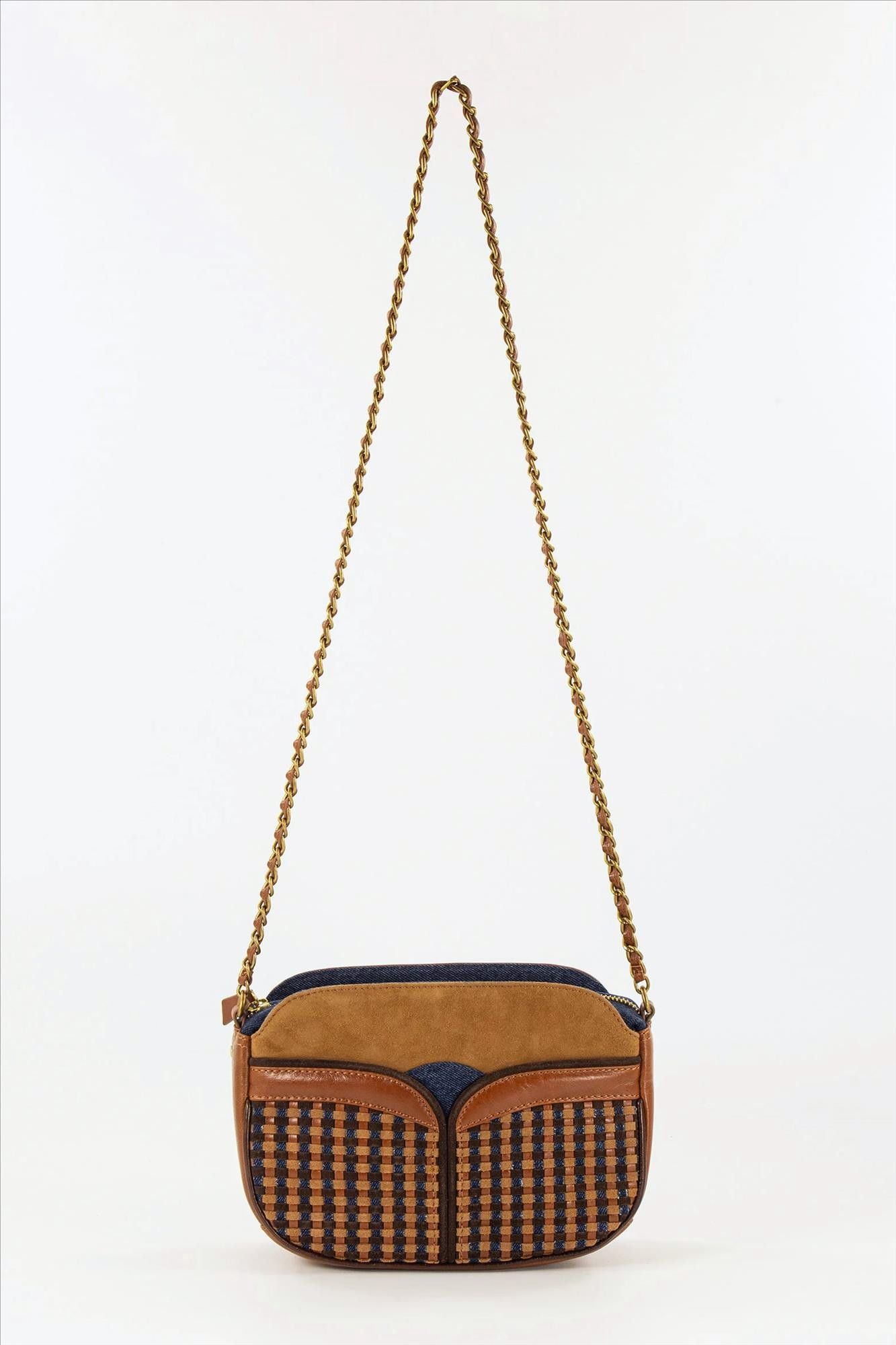Sessùn - Cognac-Blauwe Divine handtas