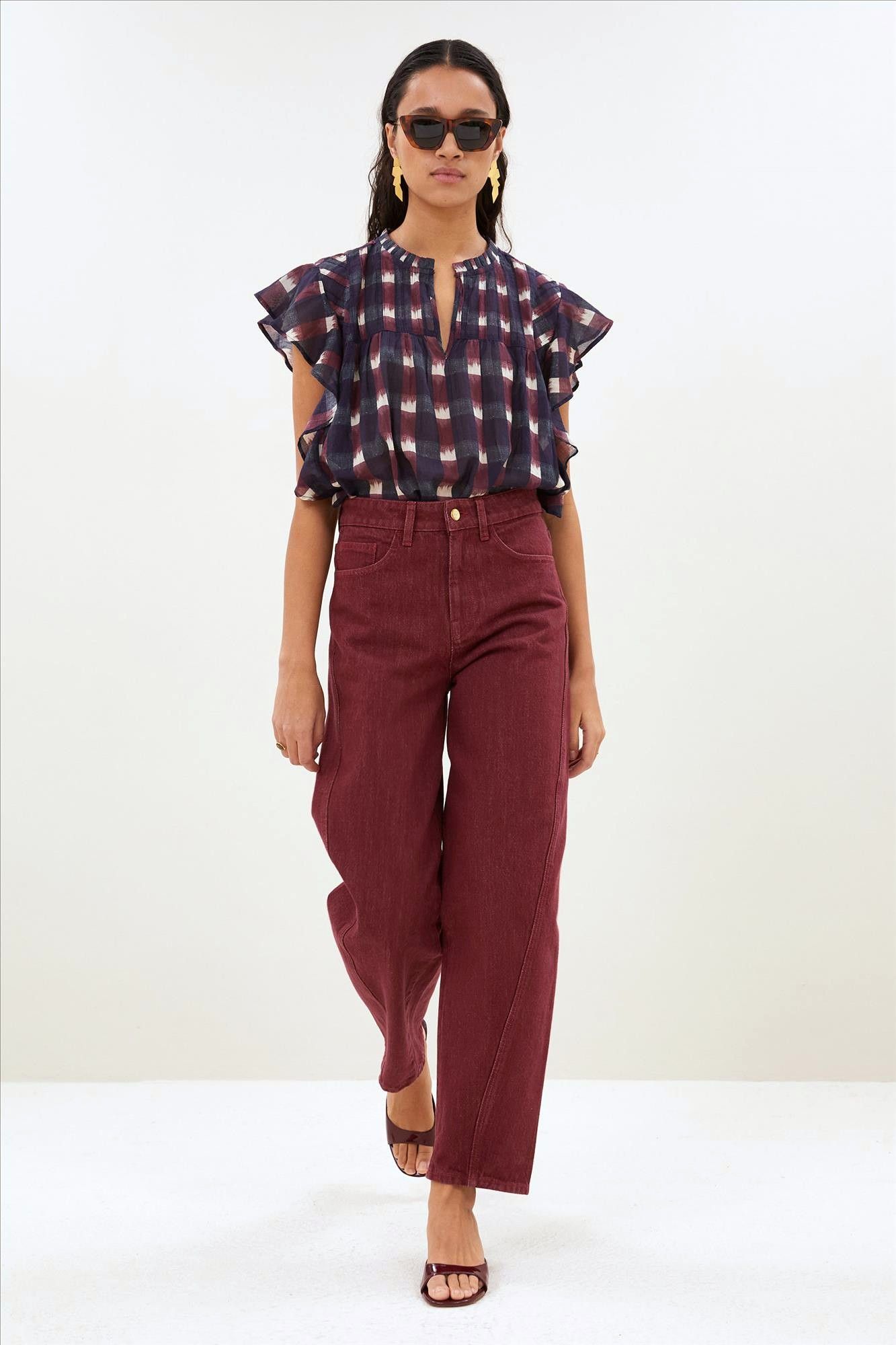 BY BAR - Bordeaux Begum jeans