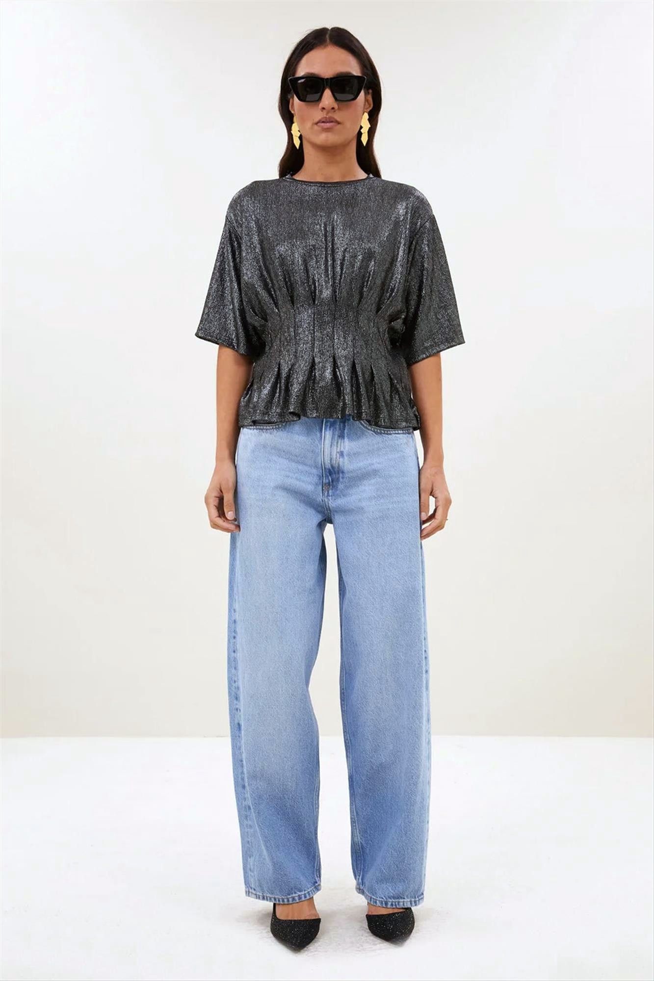 BY BAR - Zilveren Diva Metallic top
