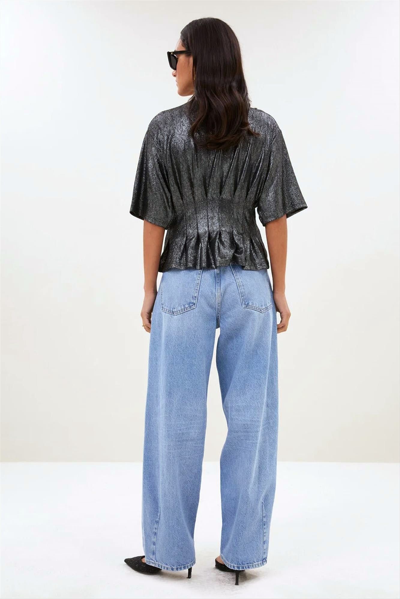 BY BAR - Zilveren Diva Metallic top