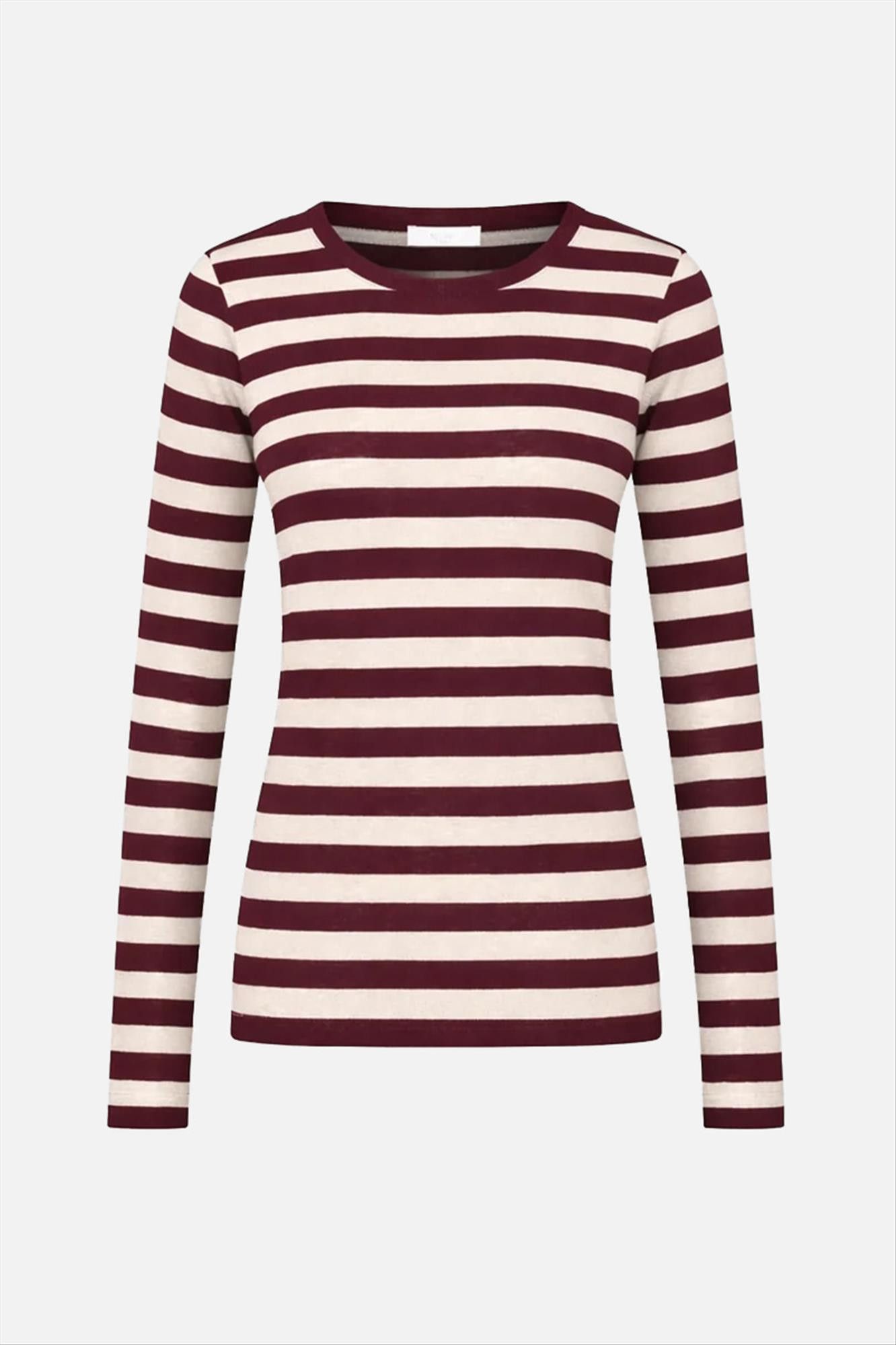 BY BAR - Ecru-Bordeaux Big Stripe longsleeve