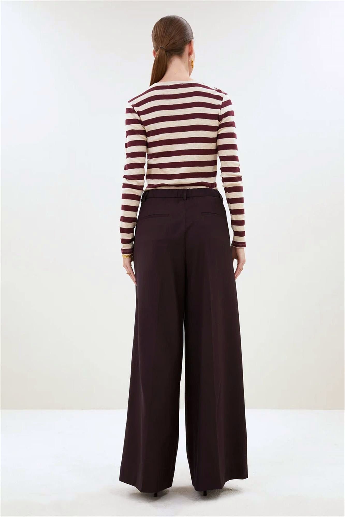 BY BAR - Ecru-Bordeaux Big Stripe longsleeve