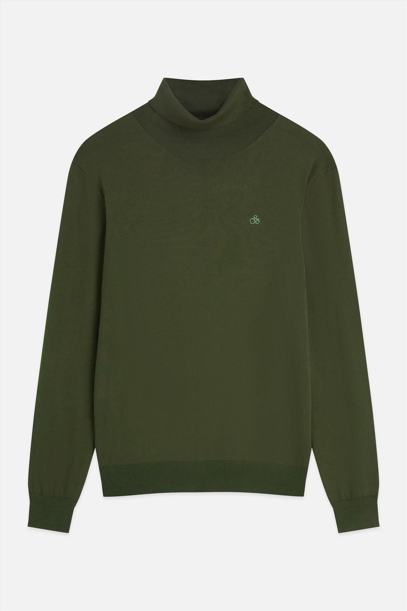 Scotch & Soda - Kaki Icon Turtle trui