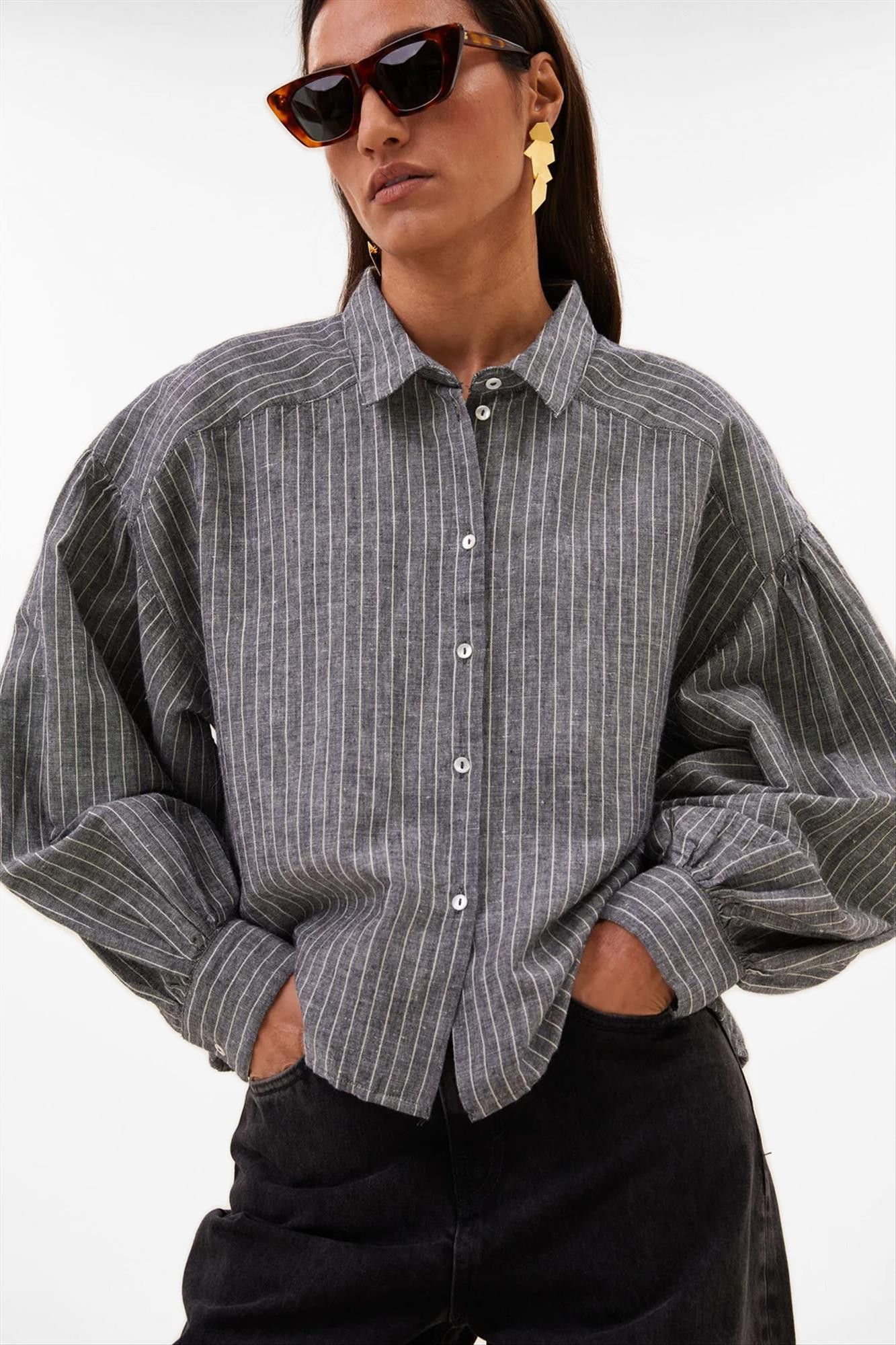 BY BAR - Grijze Sarah blouse