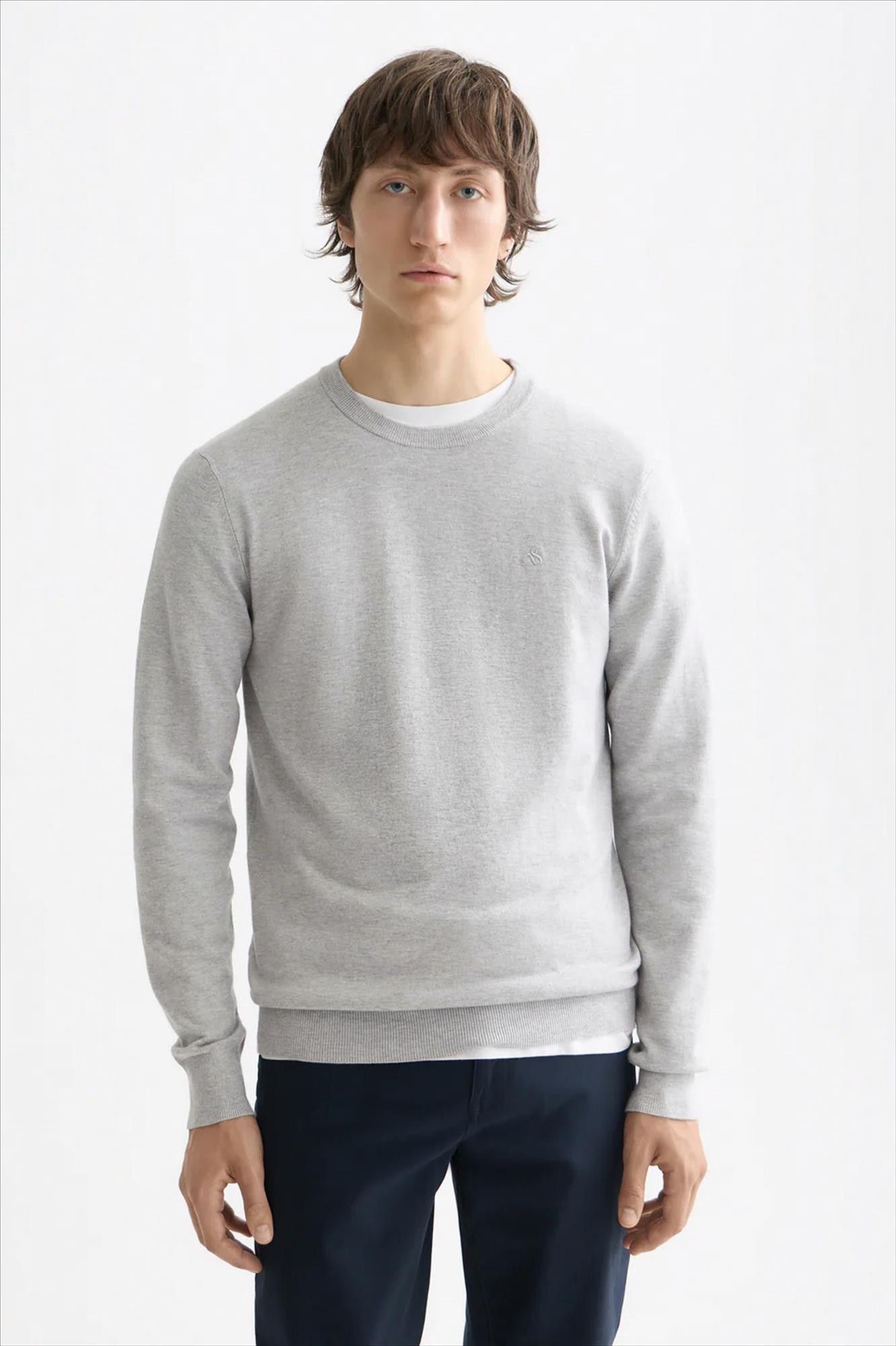 Scotch & Soda - Lichtgrijze Core trui