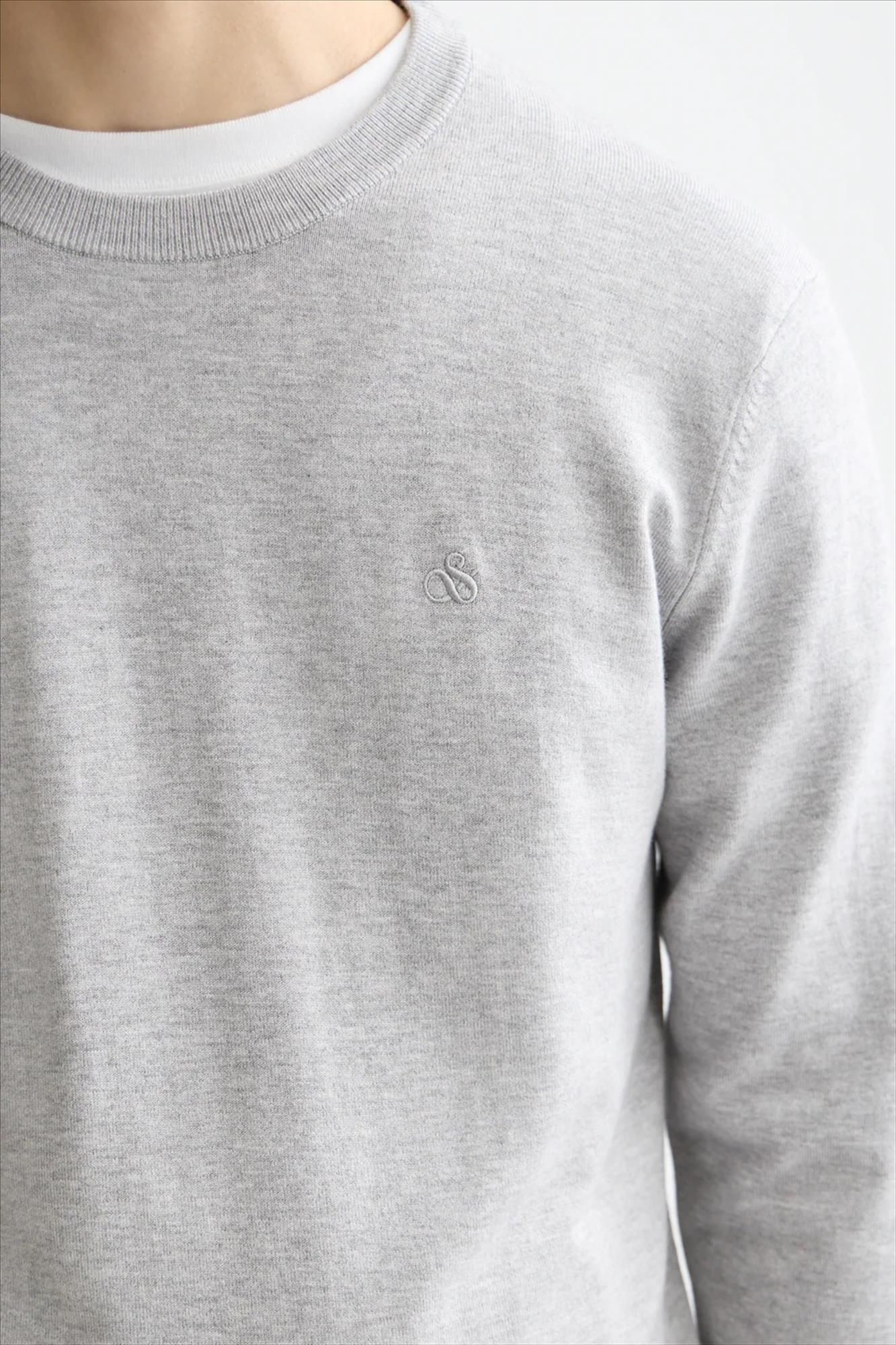 Scotch & Soda - Lichtgrijze Core trui
