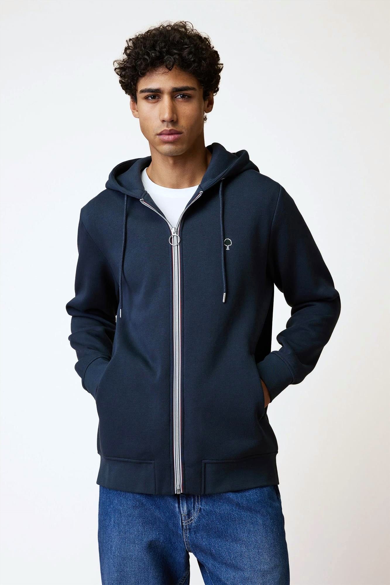 Faguo - Donkerblauwe Mesnil Zip hoodie