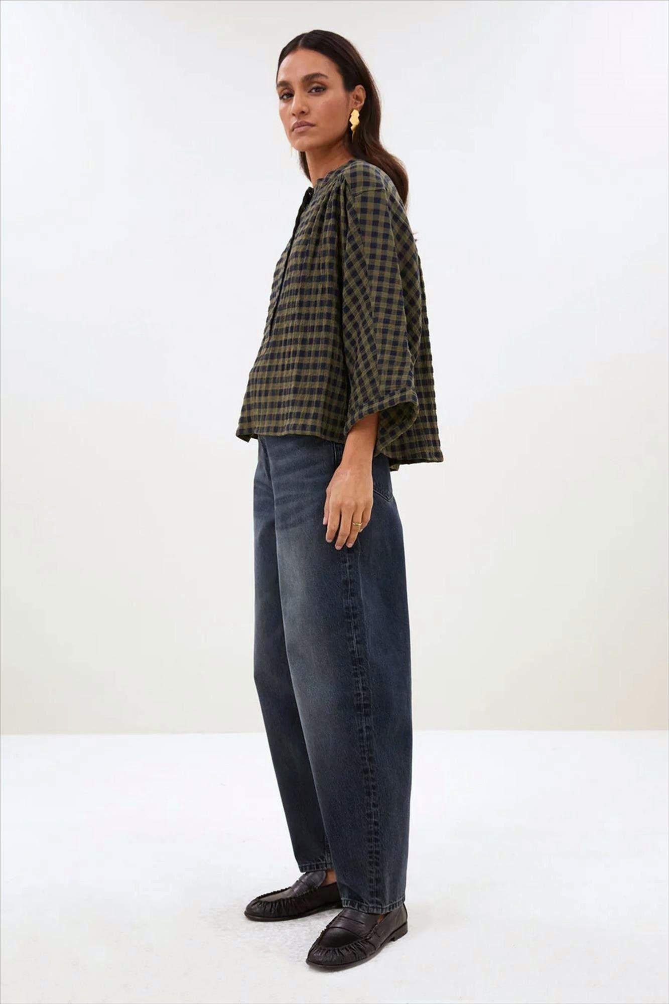BY BAR - Olijfgroene Jess blouse