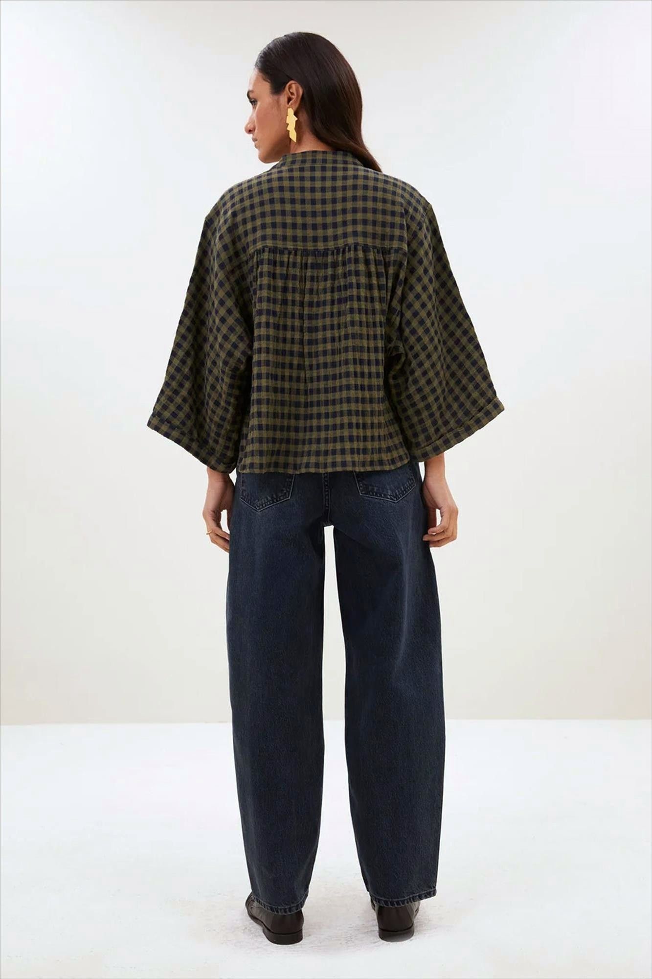 BY BAR - Olijfgroene Jess blouse