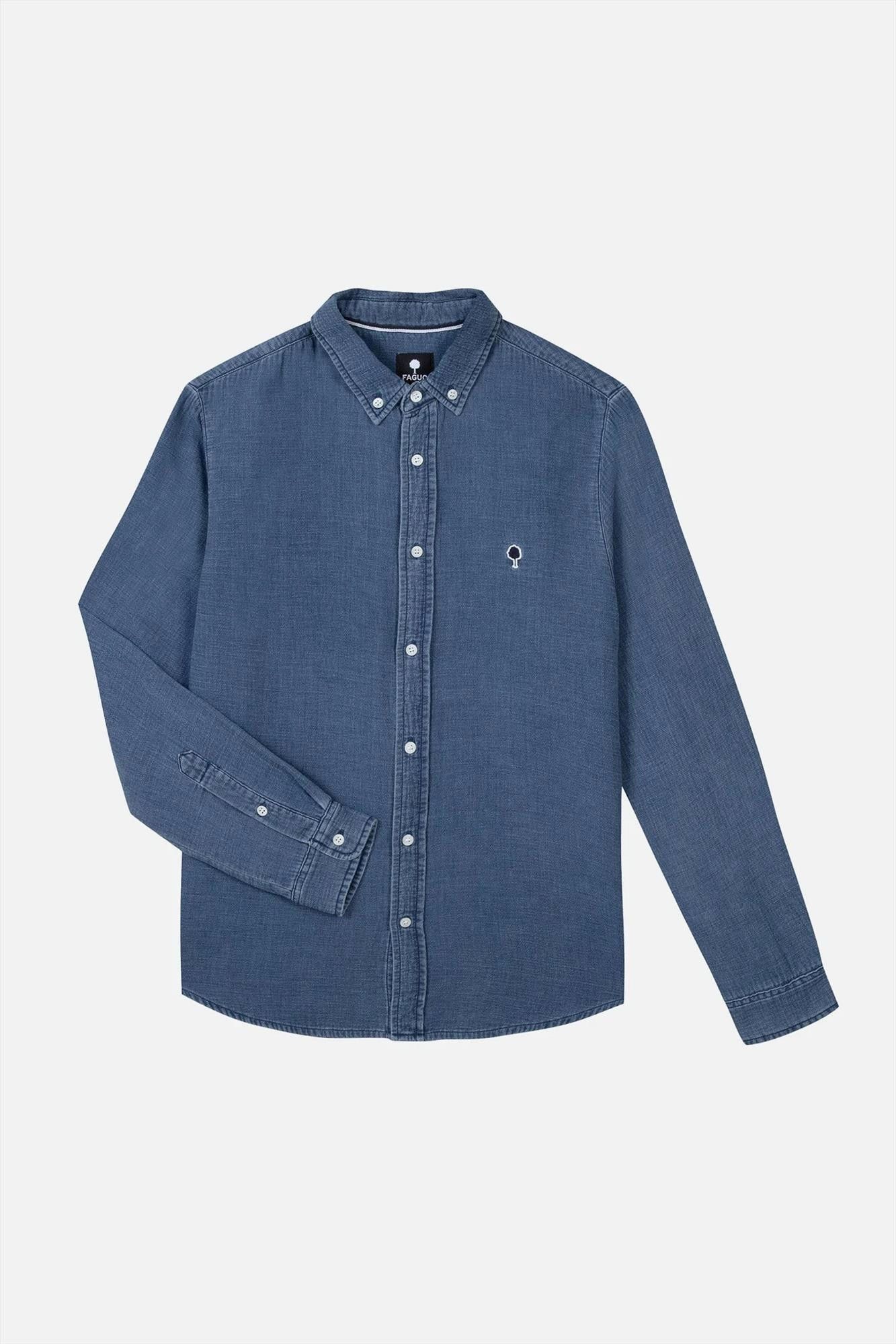 Faguo - Donkerblauw Denim Ivoy hemd