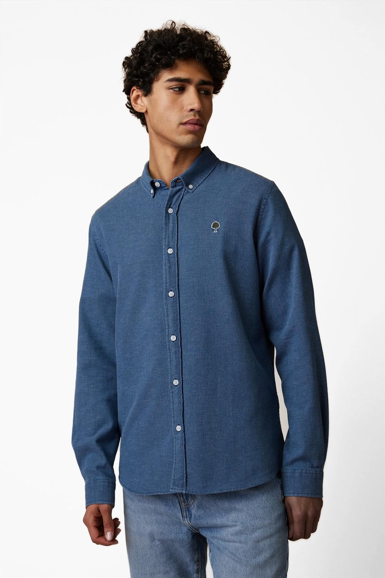 Faguo - Donkerblauw Denim Ivoy hemd