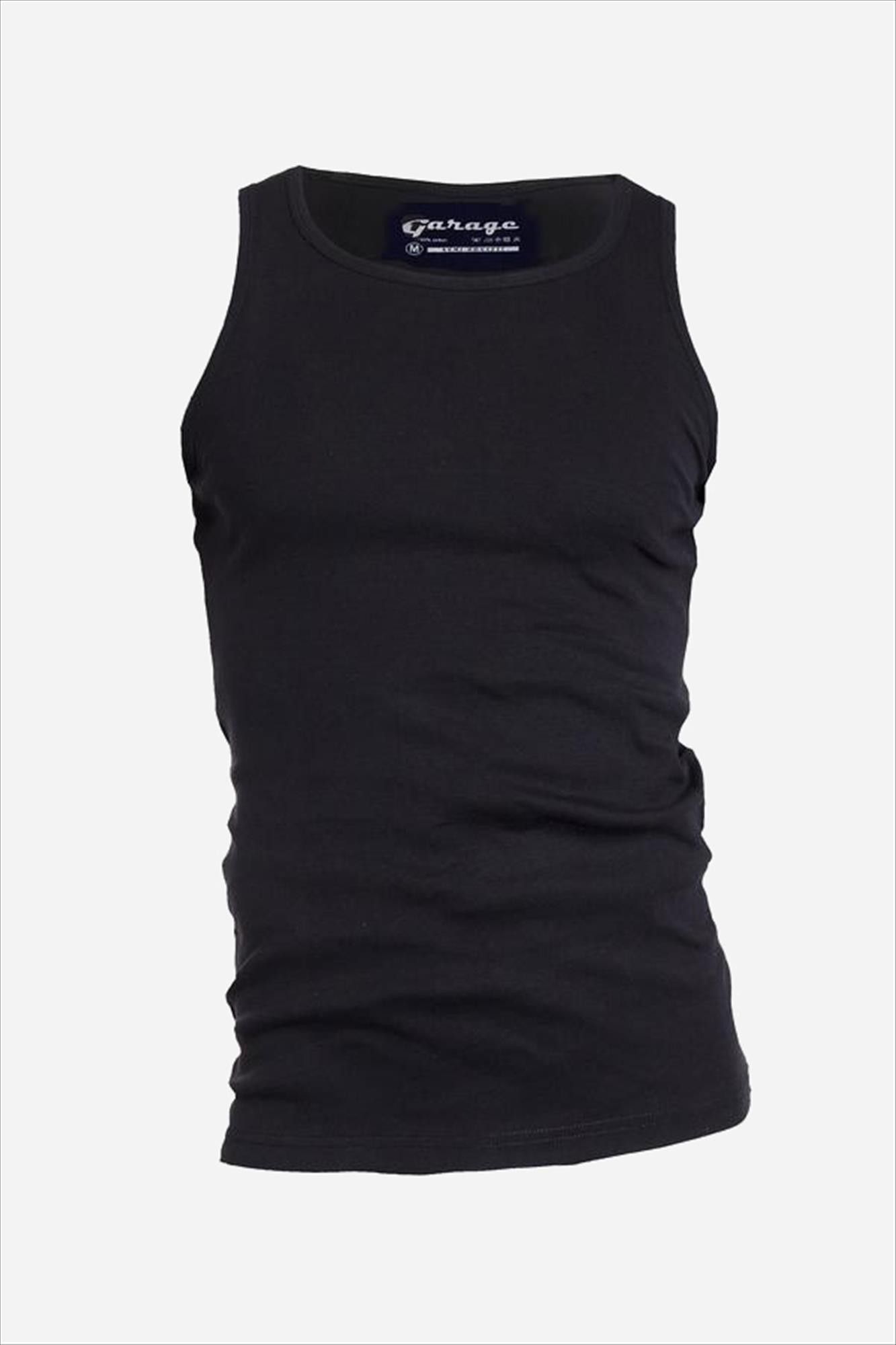 Garage - Zwarte Semi Bodyfit Singlet
