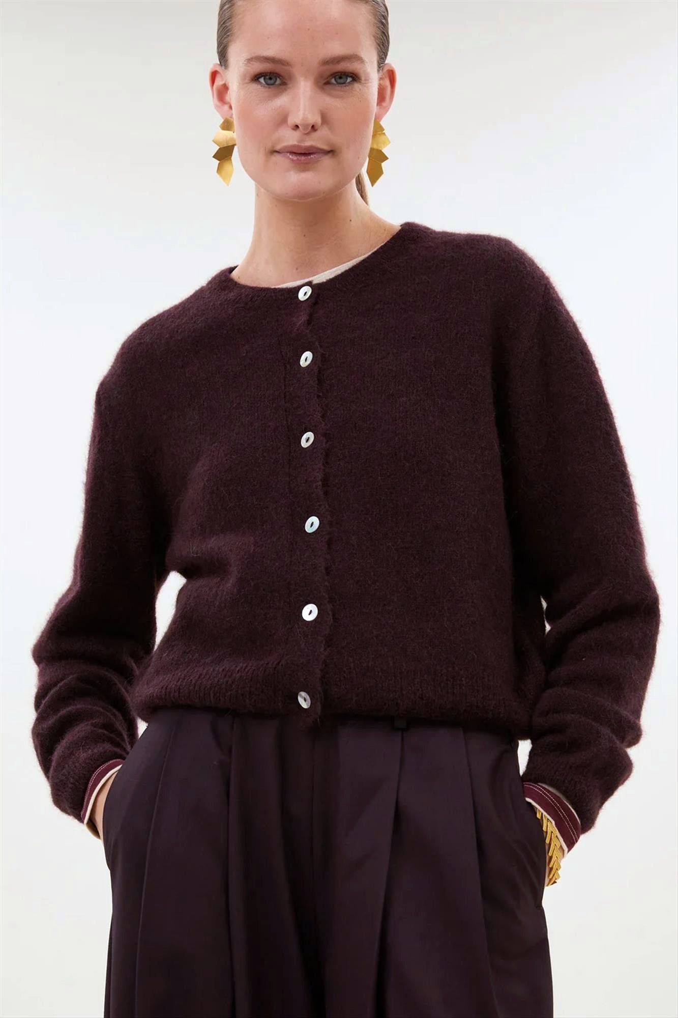 BY BAR - Bordeaux Cleo cardigan