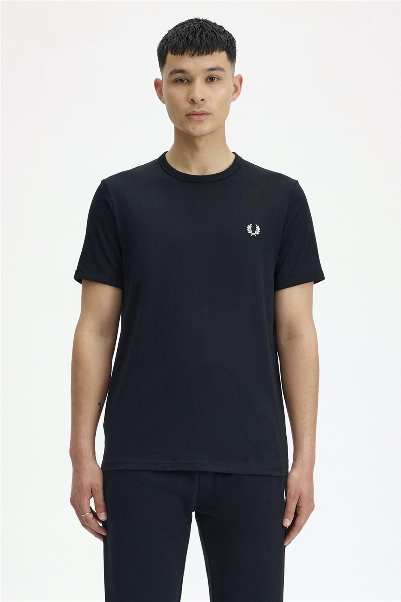 Fred Perry - Zwarte Ringer T-shirt