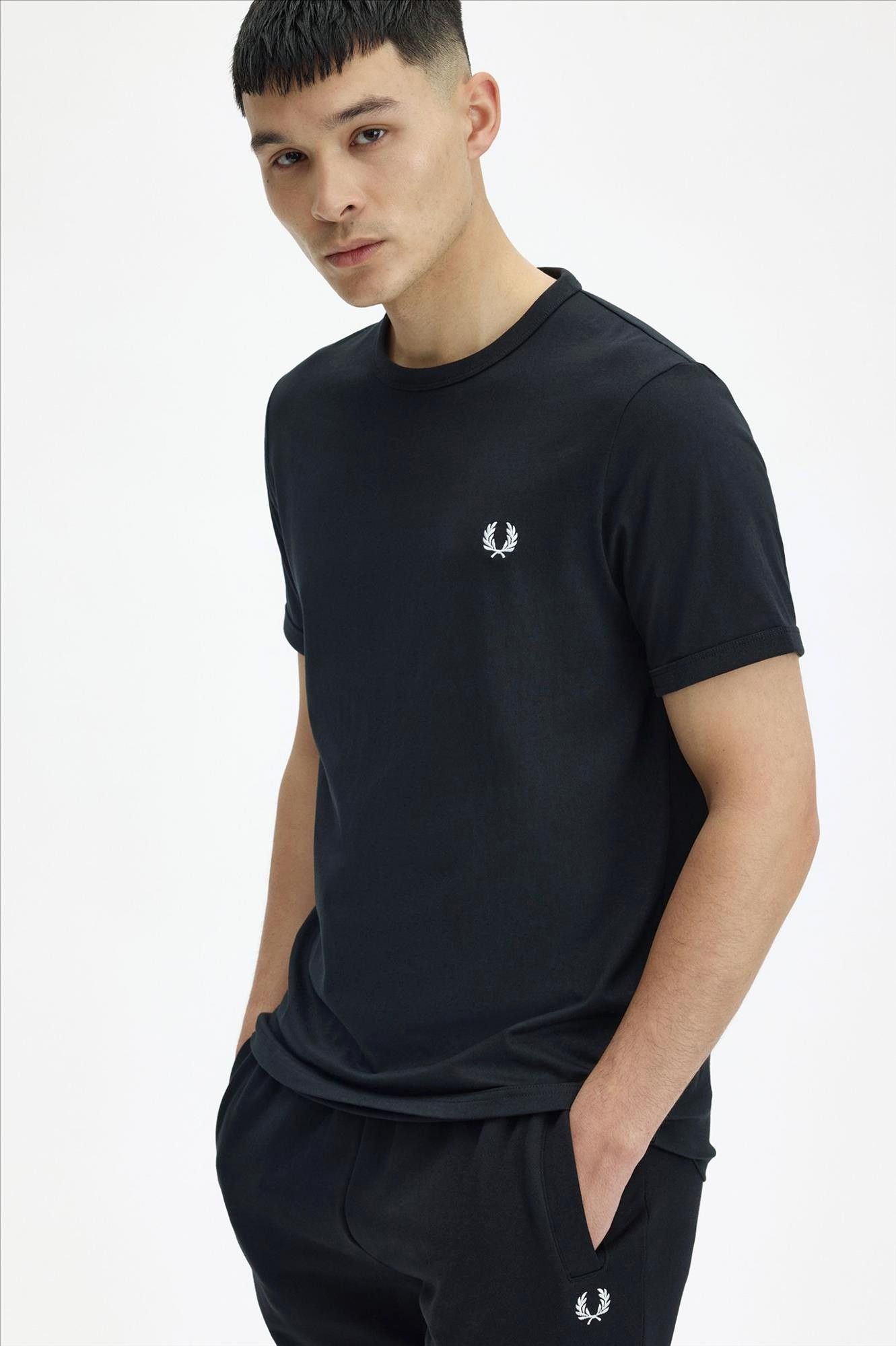 Fred Perry - Zwarte Ringer T-shirt