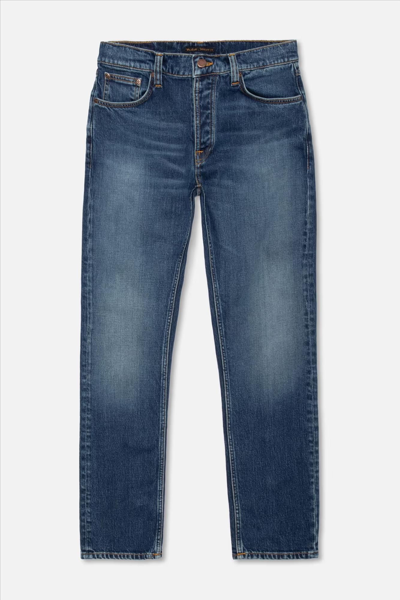 Nudie Jeans Co. - Donkerblauwe Solid Ollie slim straight jeans