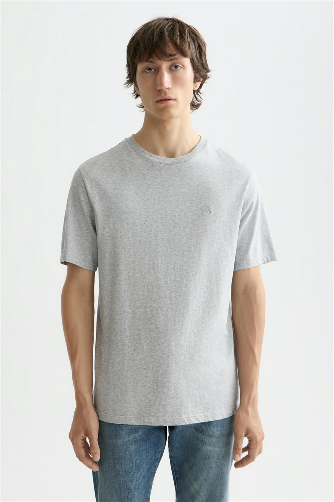Scotch & Soda - Grijze Essential Logo T-shirt