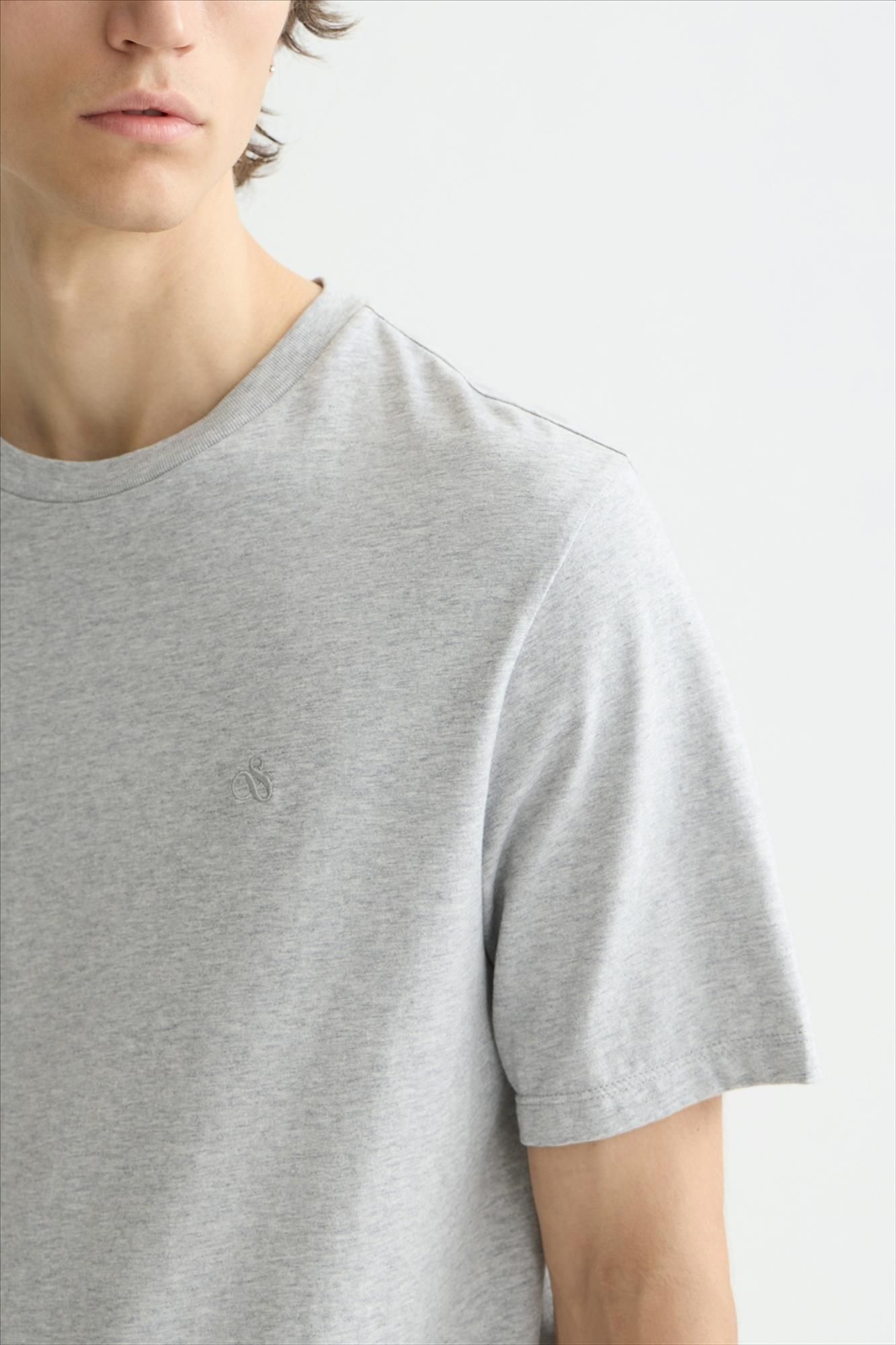 Scotch & Soda - Grijze Essential Logo T-shirt