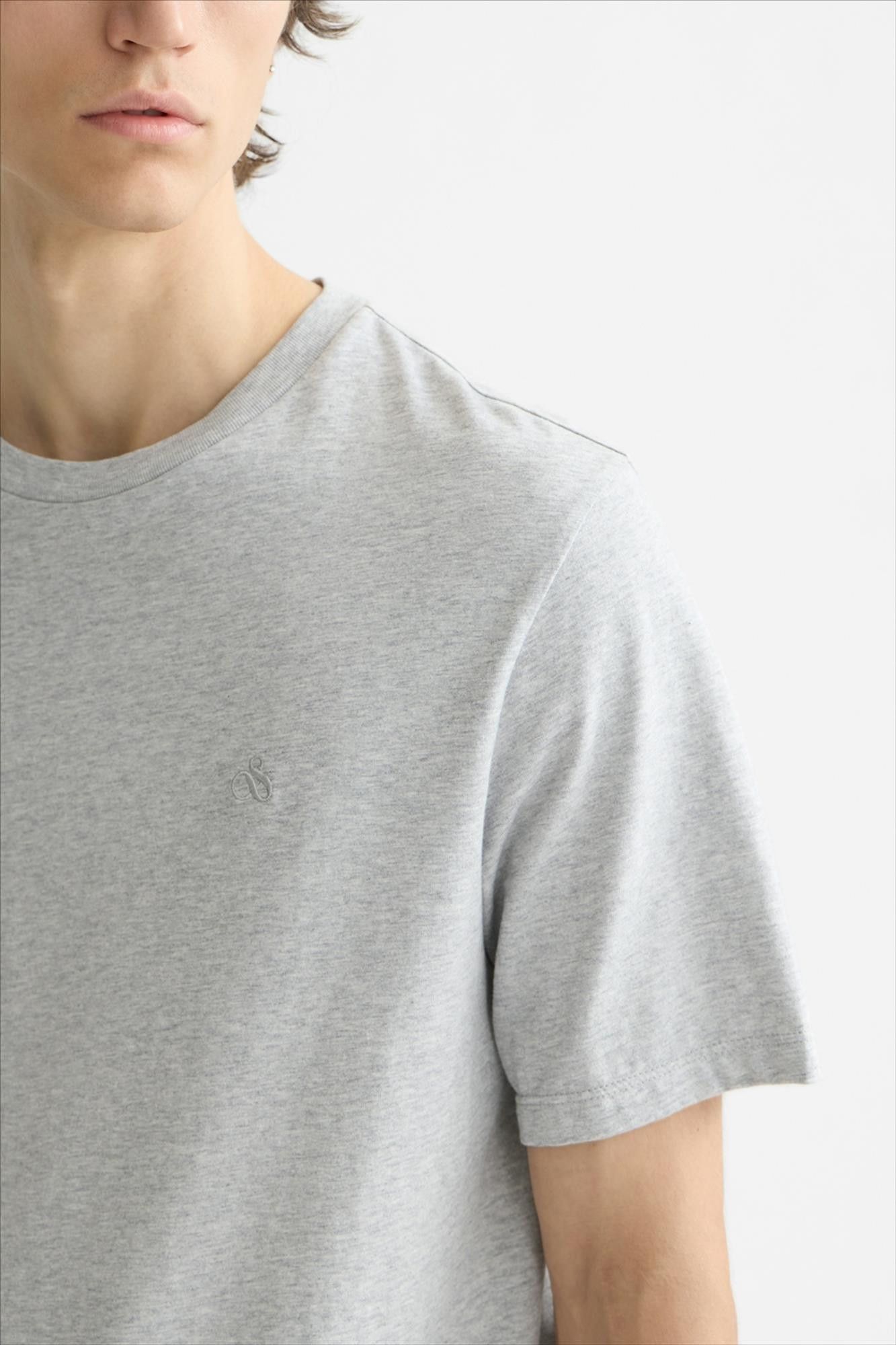 Scotch & Soda - Grijze Essential Logo T-shirt