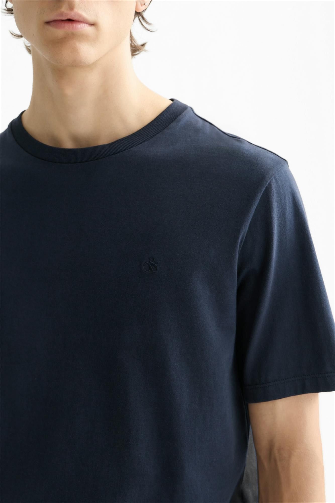 Scotch & Soda - Donkerblauwe Essential Logo T-shirt