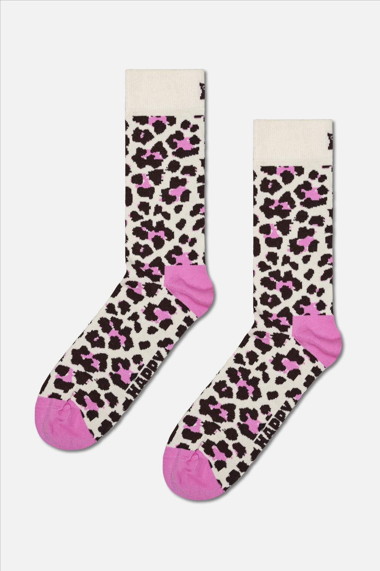 Happy Socks - Ecru Leo sokken, maat: 36-40
