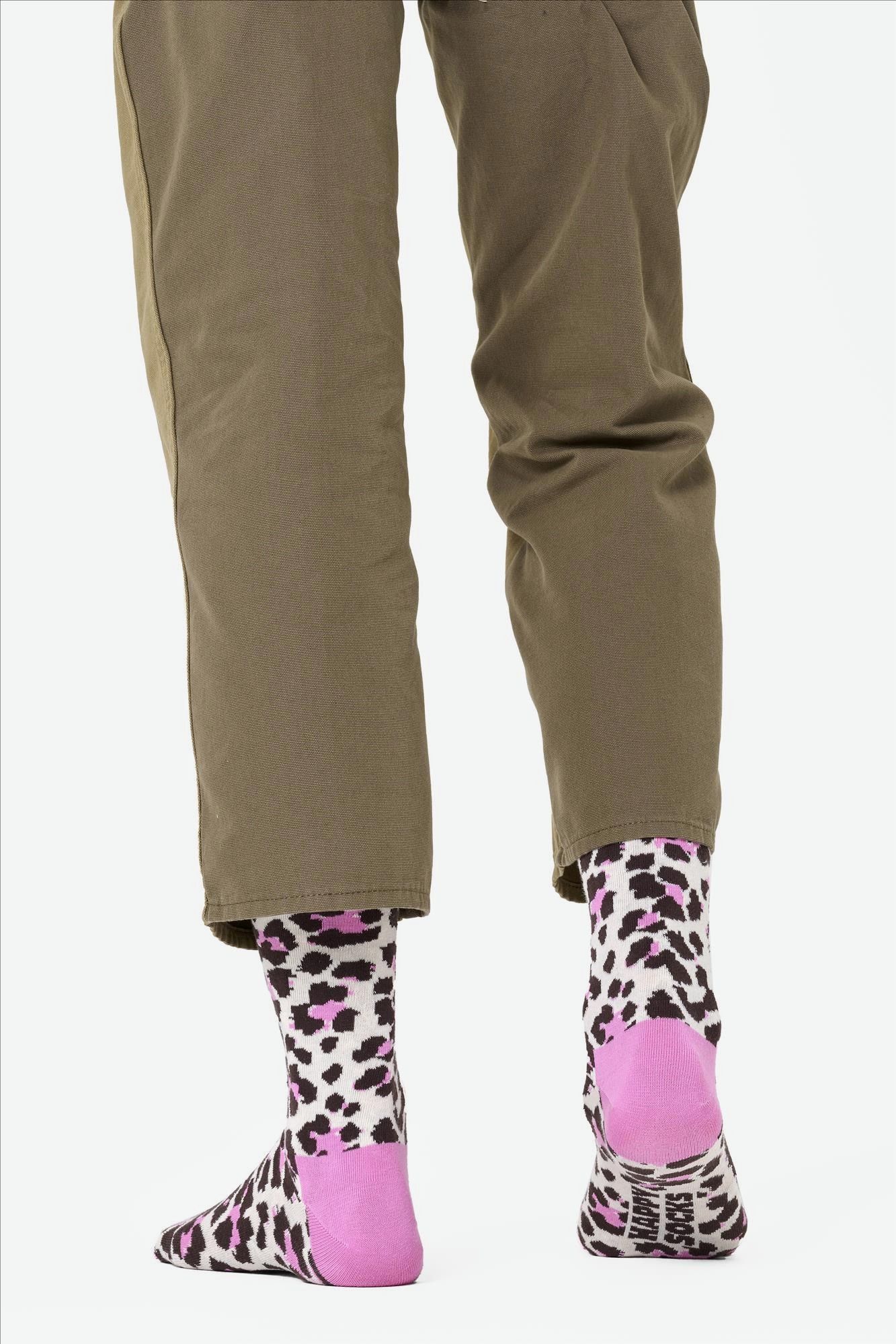 Happy Socks - Ecru Leo sokken, maat: 36-40