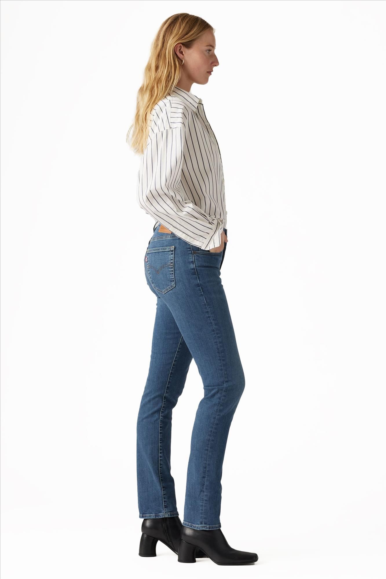 Levi's - Donkerblauwe 724 Slim Straight jeans