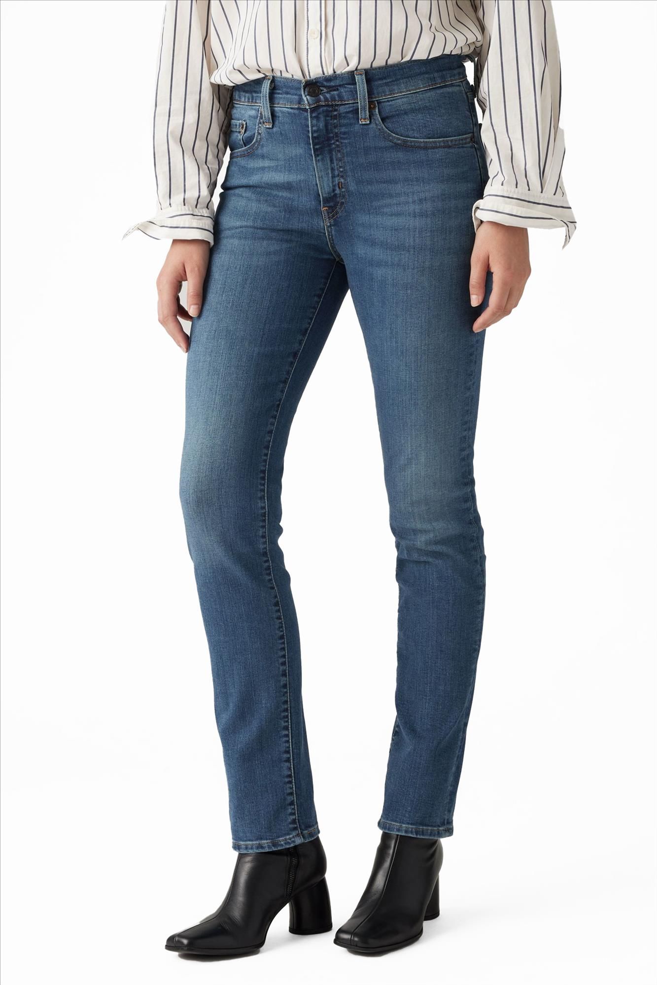 Levi's - Donkerblauwe 724 Slim Straight jeans