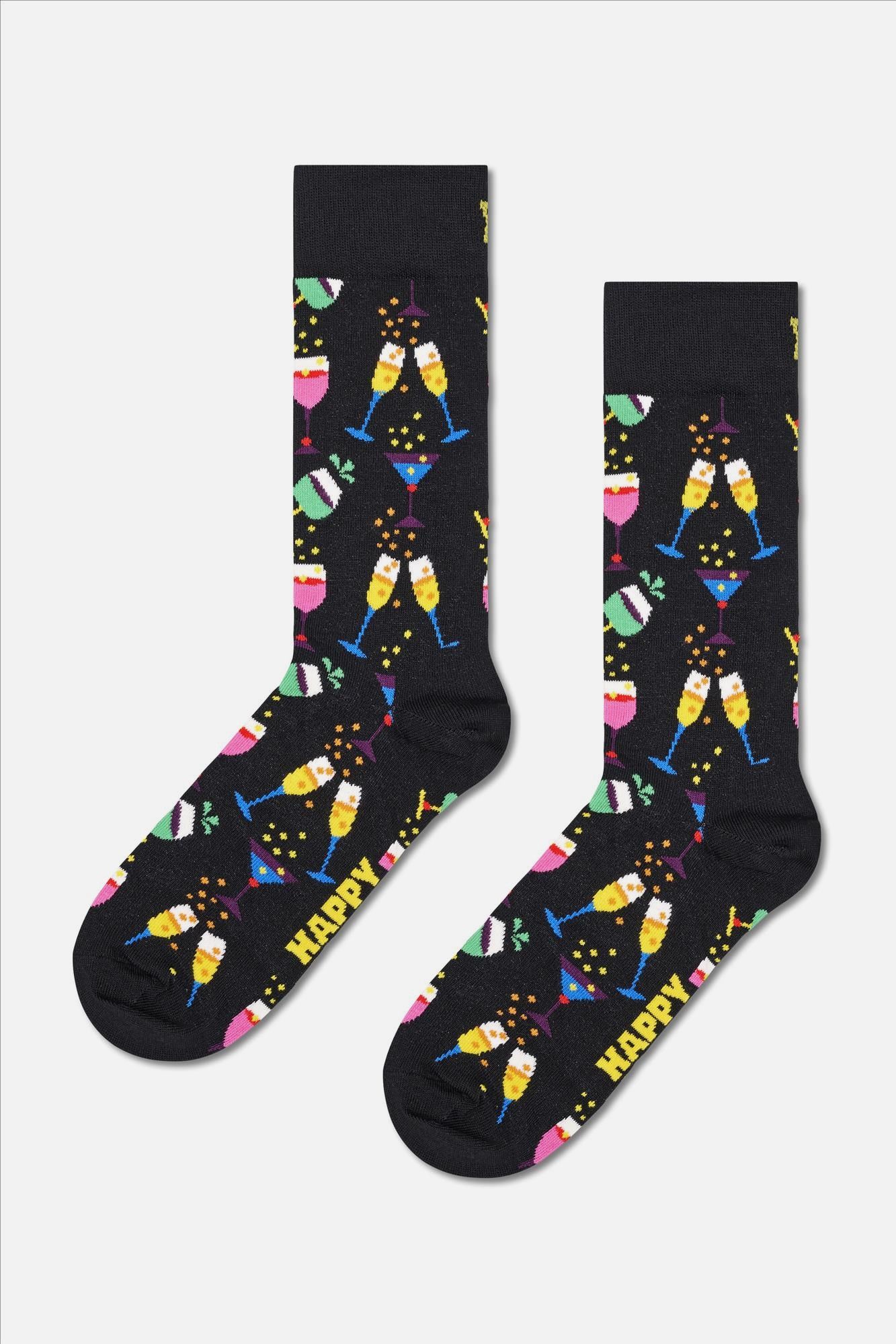 Happy Socks - Zwarte Cheers sokken, maat: 36-40