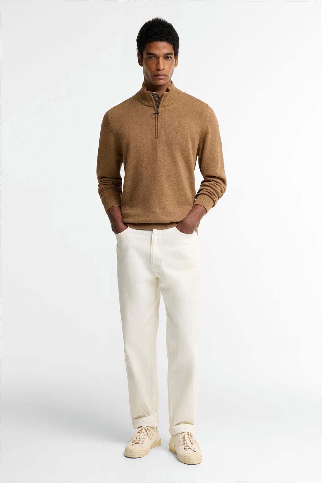 Barbour - Beige Quarter-Zip trui