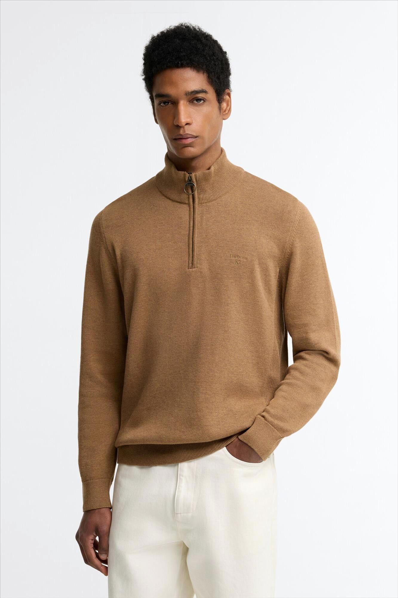 Barbour - Beige Quarter-Zip trui