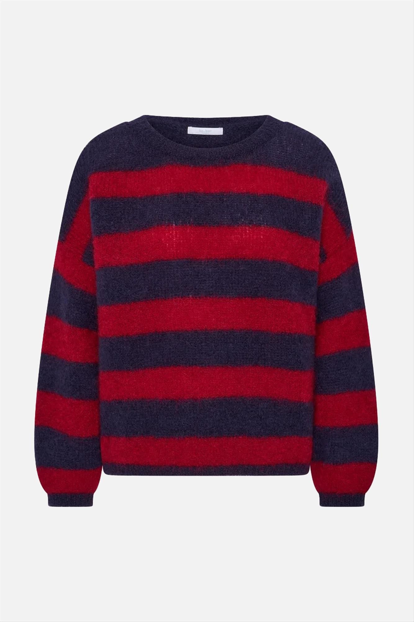 BY BAR - Donkerblauw-Rode Gigi Stripe trui